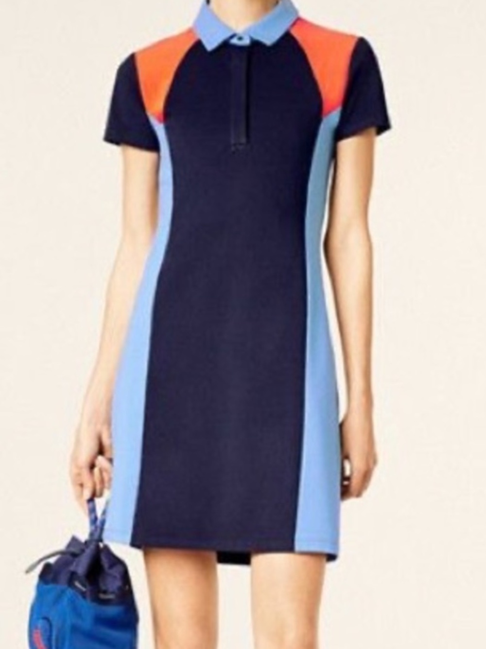 Tory Burch NWOT Color Block Pique Polo Dress (S)